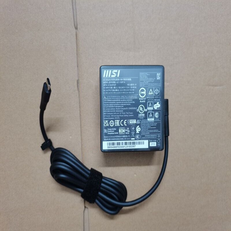 NEW 20V 5A A21-100P1A For MSI Prestige 15 A11-SCX GTX1650 Original 100W USB-C