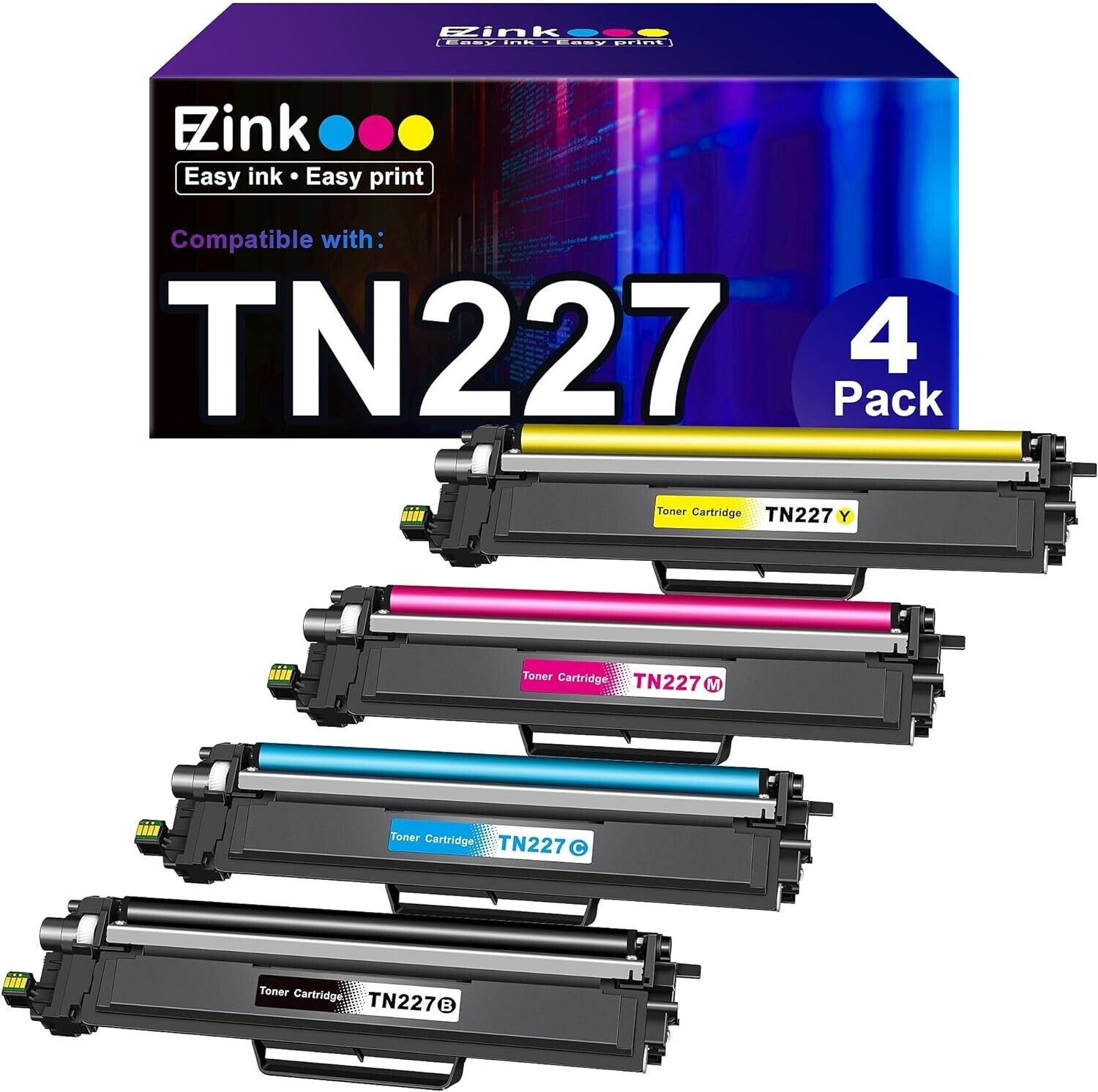 E-Z Ink Pro Compatible TN227 TN-227 Toner Cartridge Replacement (4 Pack)