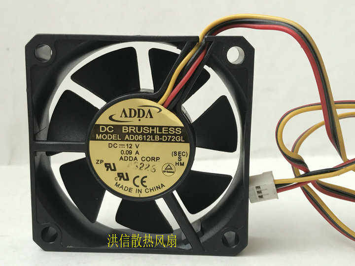 1 PCS ADDA Fan AD0612LB-D72GL DC 12V 0.09A 6015 6CM 3 PIN cooling fan