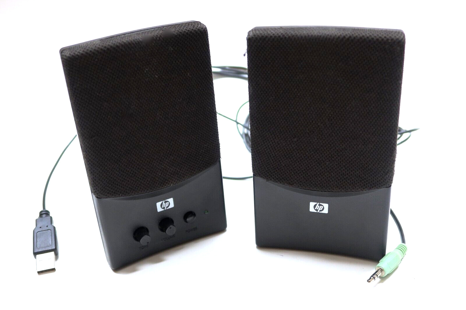 HP USB Black Multimedia Computer Speakers UC-230 Adjustable Volume & Tone