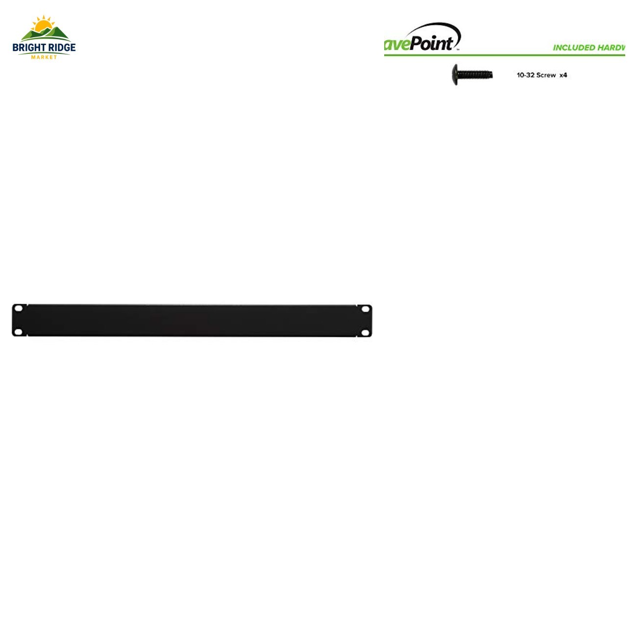 1U Rack Mount Blank Panel 19-Inch Non-Vented Black Steel with Screws