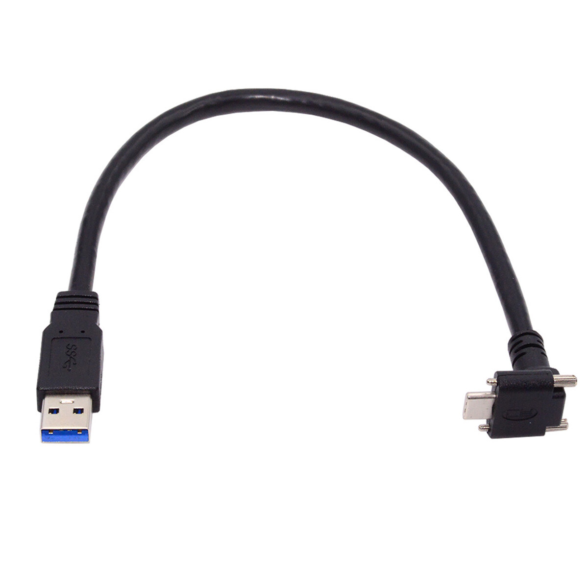 USB 3.1 Type-C Down Up Angled Dual Screw to USB3.0 Data Cable for Camera