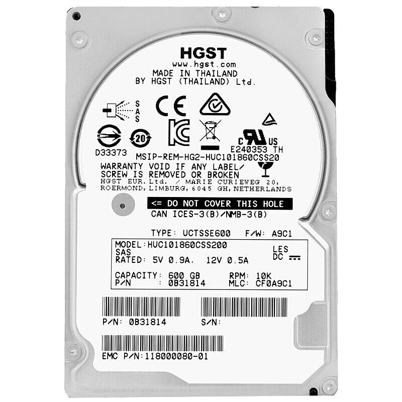 HGST HUC101860CSS200 600GB SAS III 10 000Rpm 128Mb Cache 2.5" Inch Disk