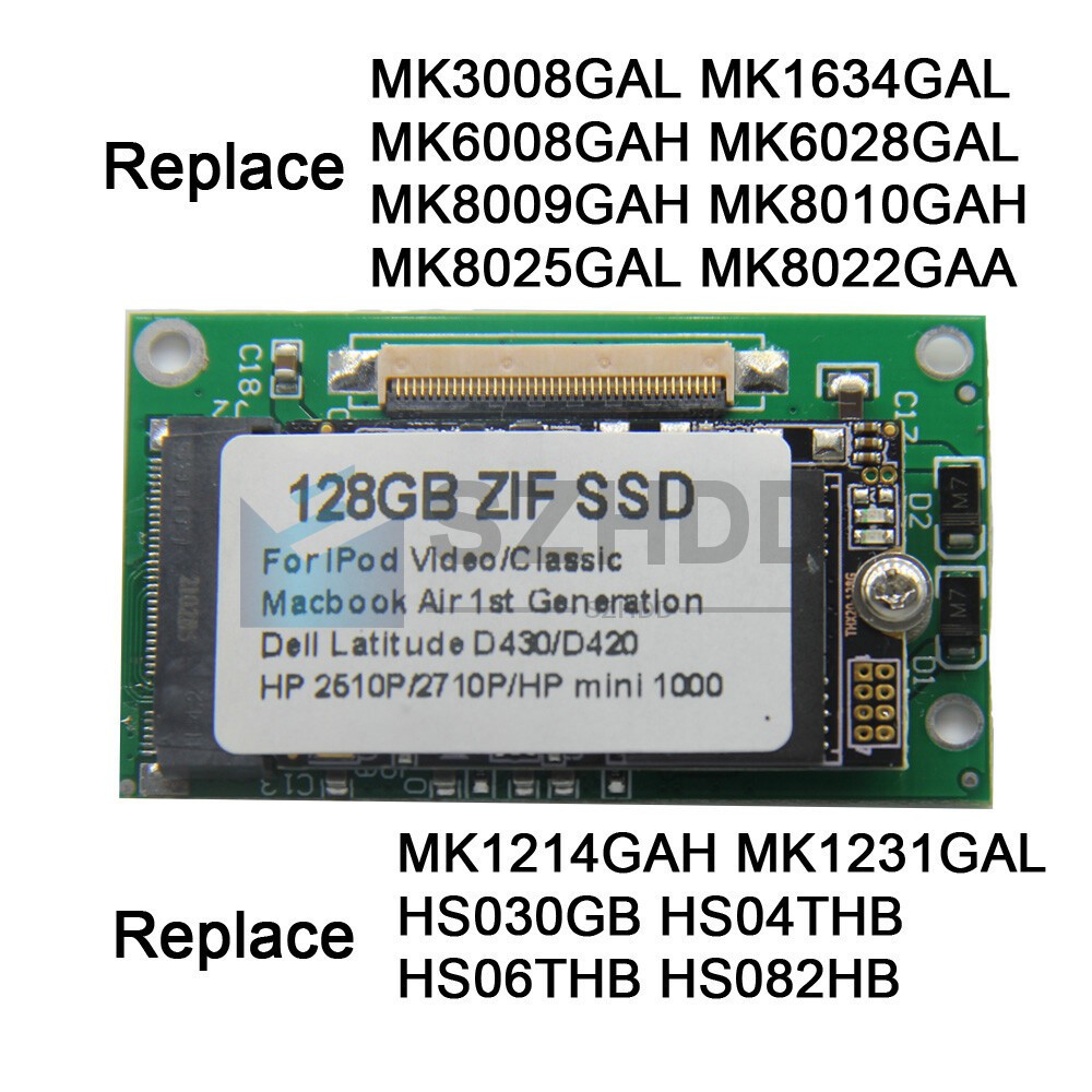 NEW 1.8 Inch 128GB ZIF CE SSD Replacement TOSHIBA MK1231GAL MK1634GAL For ipod