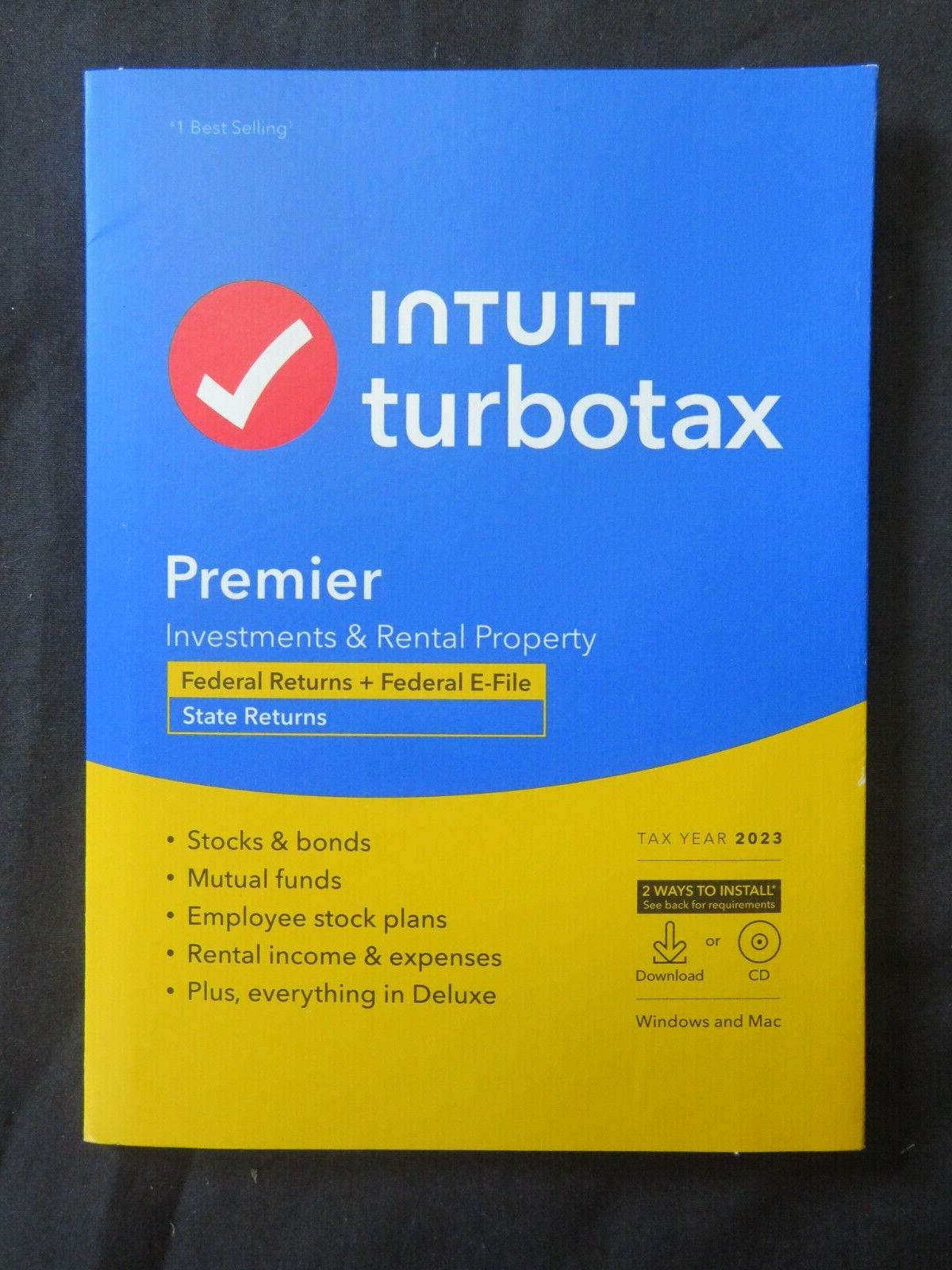 2023 Intuit Turbo Tax Premier Tax Software Windows Mac Federal & State