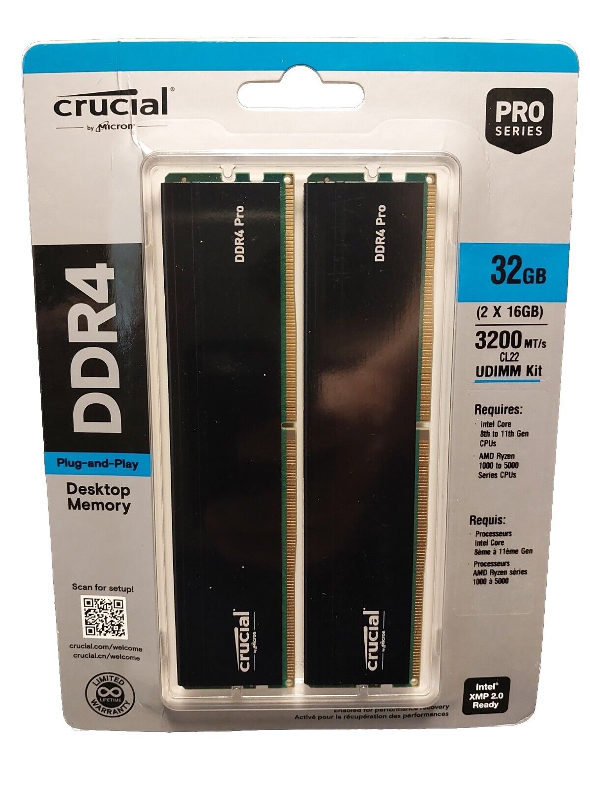 Crucial DDR4 PRO 32GB DDR4 Memory Module (2 x 16 GB)