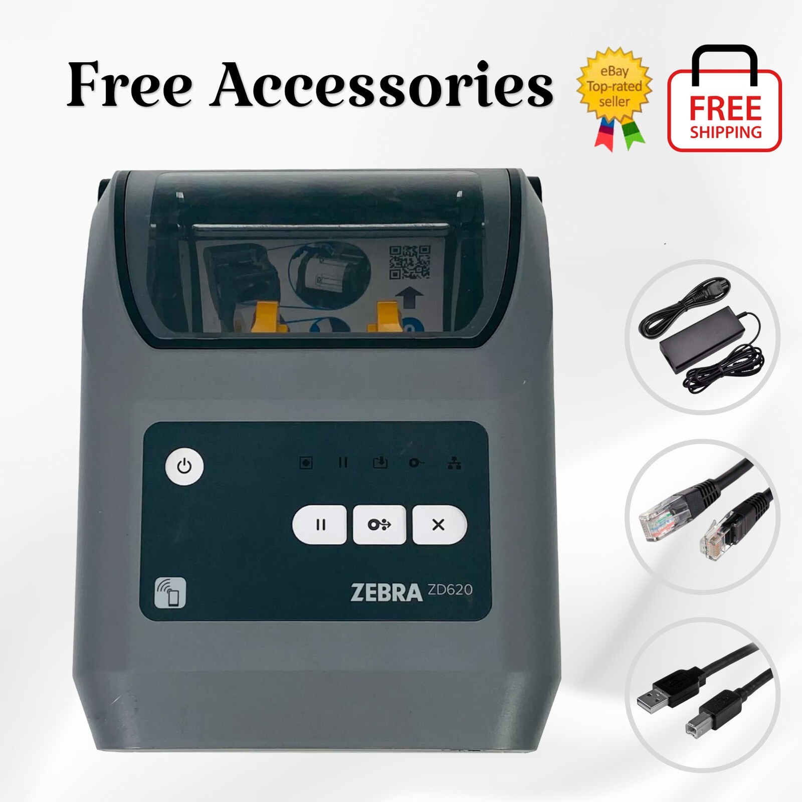 FULLY TESTED Zebra ZD620 Thermal Transfer Label Printer USB LAN Bluetooth Serial