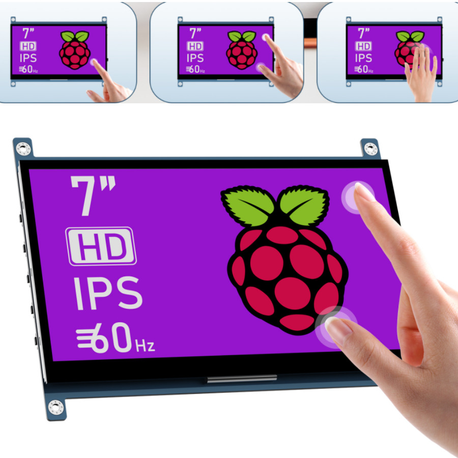 7'' Inch 1024x600 Monitor Raspberry Pi Touch Screen HDMI IPS Display for Pi 4/3B