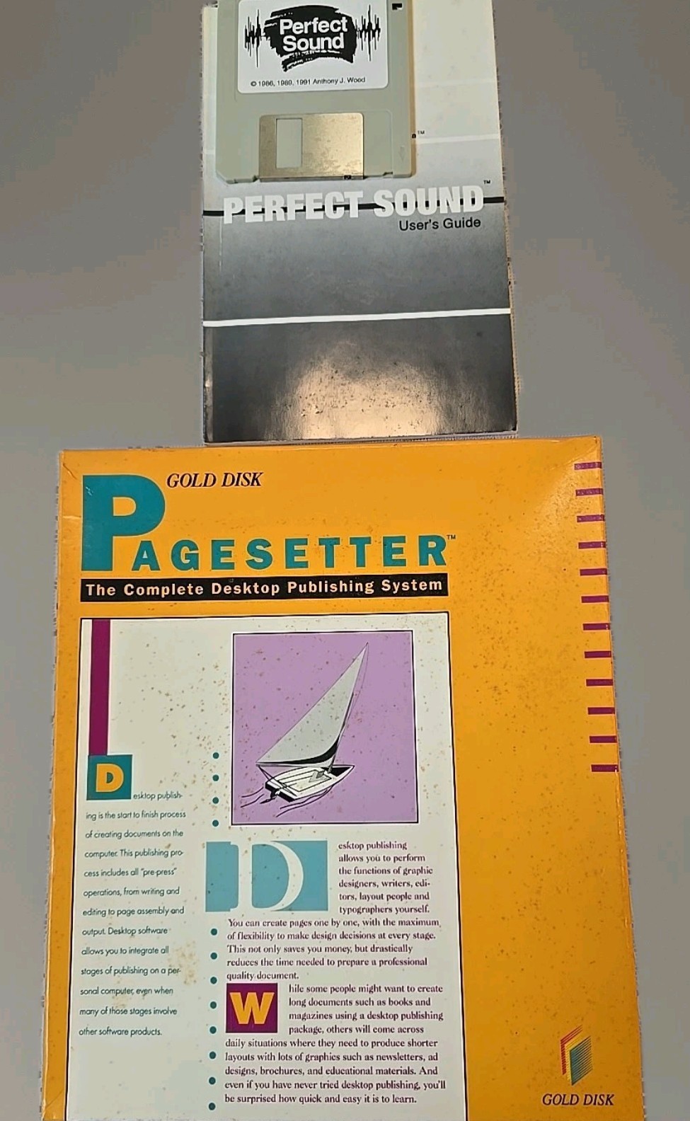 Commodore Amiga PageSetter II Gold Disk Perfect Sound 3.5 Floppy Software Lot