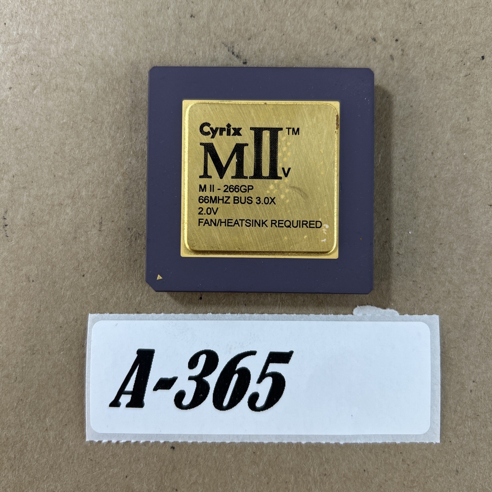 Rare Cyrix MII-266GP MIIv 266MHz Gold Top CPU 66MHz Bus 2.0V Low Voltage