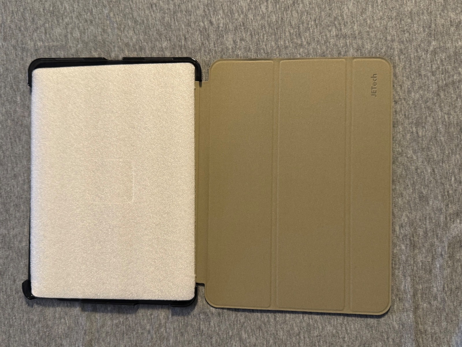 JETech Protective Case for Tablet Black with Beige Tri Fold Cover