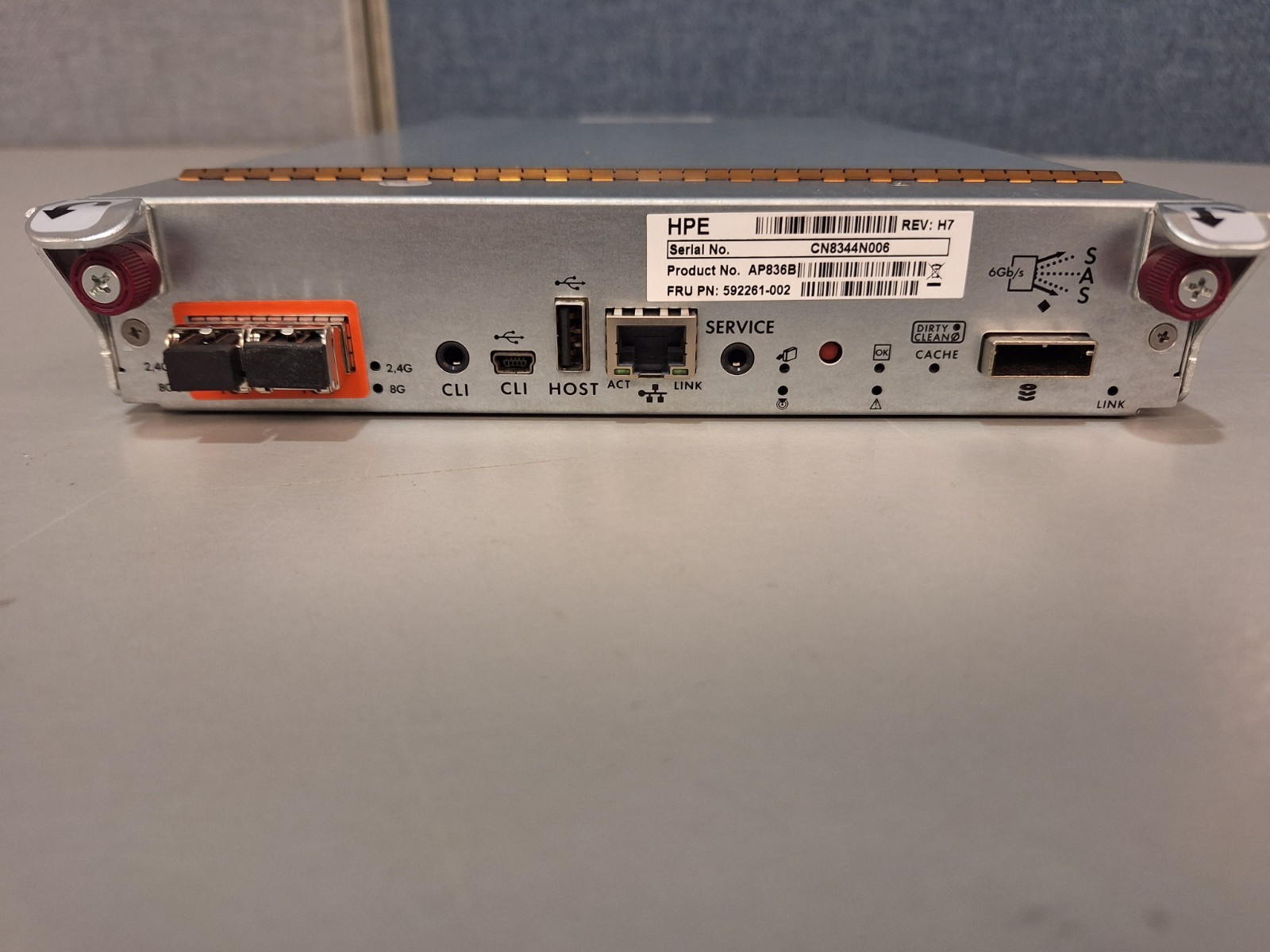 HP/HPE AP836B 592261-002 P2000 G3 MSA FC Array Controller W/SFPs