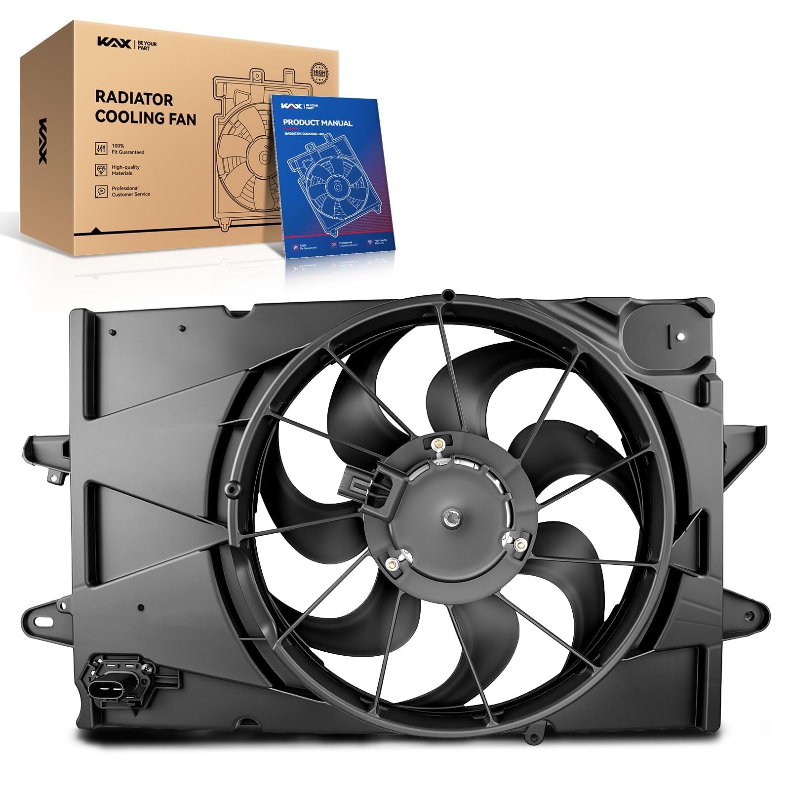 KAX Engine Radiator Cooling Fan Fit for 2010-2017 Equinox/Terrain 2.4L