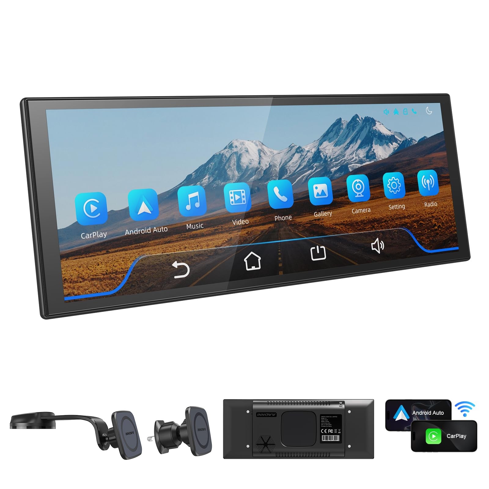 INNOVV V1 CarPlay Screen for Car, 10.3" Wireless Apple CarPlay & Android Auto...