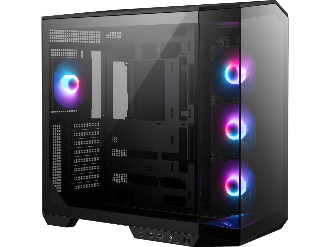 MSI MAG PANO 100R PZ Project Zero Mid Tower ATX Gaming Case, Tempered Glass,