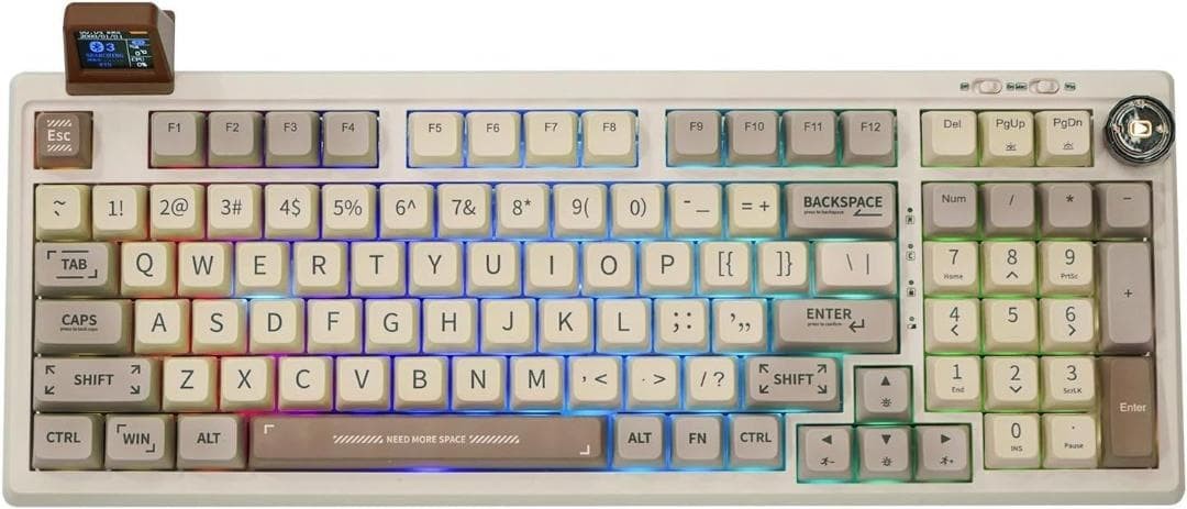Epomaker RT100 Retro Mechanical Gaming Keyboard Wireless Usb-c Bluetooth Rgb