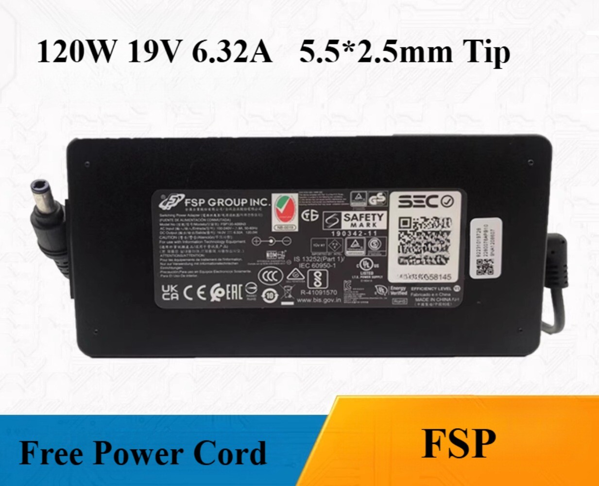 Original FSP 19V 6.32A 120W Power Adapter 5.5*2.5mm Laptop Charger FSP120-ABBN3