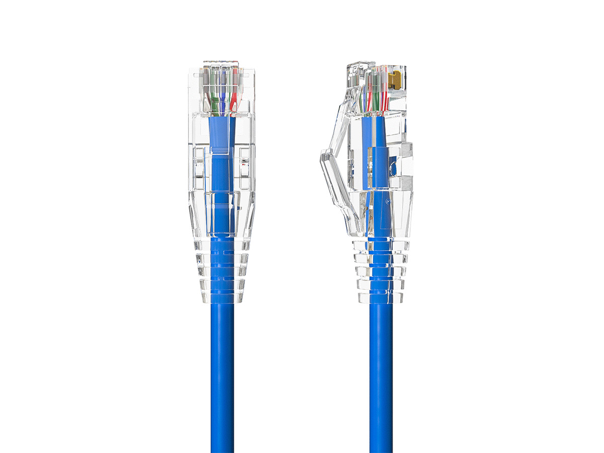12ft Slim Cat6 Ethernet Cable Thin 28AWG Snagless RJ45 for Gaming PS5 TV, Blue