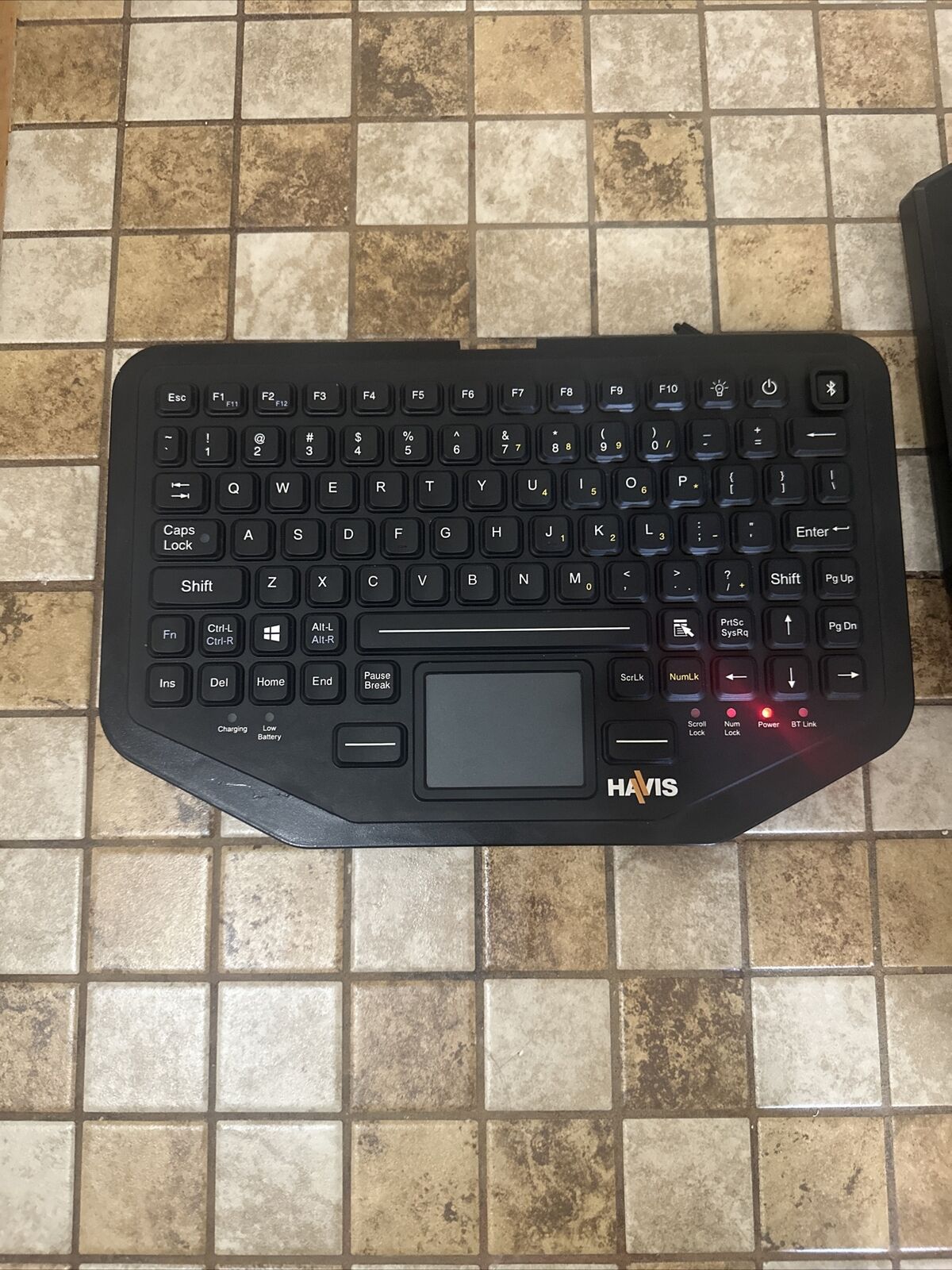 Havis KB-103 Bluetooth Wireless Illuminating Rugged Keyboard Used Parts/Repair