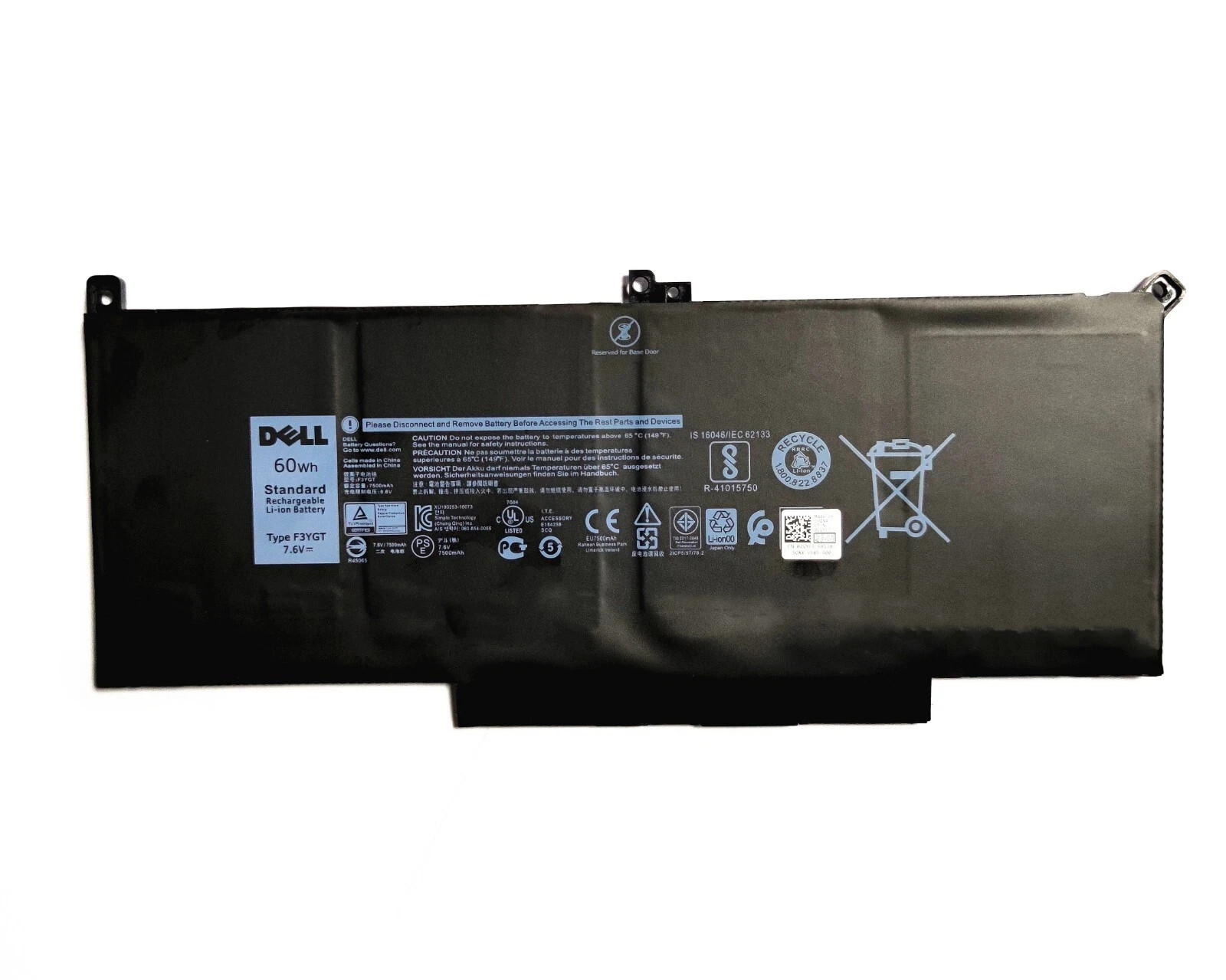 Genuine OEM F3YGT Battery For Dell Latitude 7280 7480 7380 7290 7490 7390 60Wh