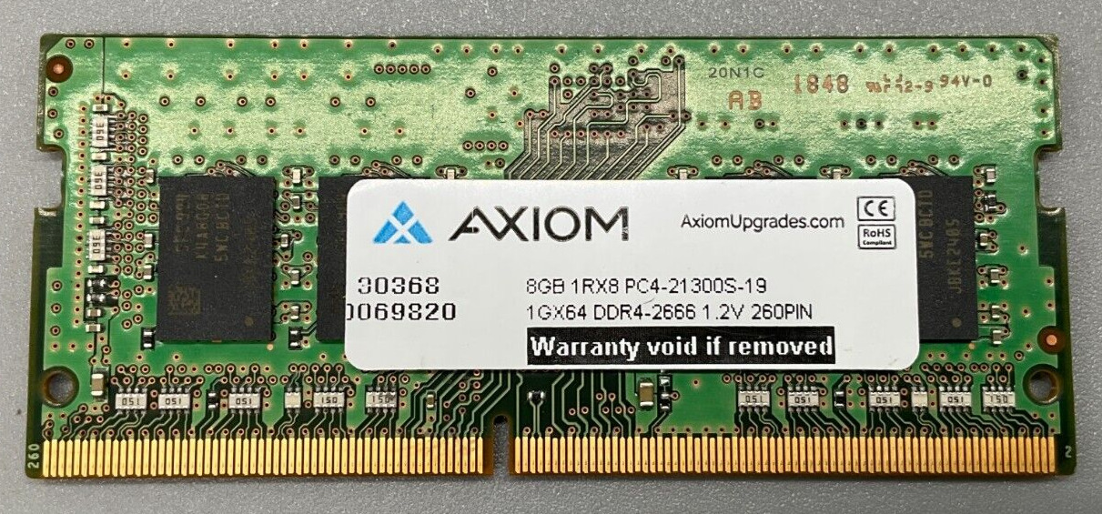 Axiom Upgrades 8GB DDR4-2666 SODIMM INT2666SB8G-AX *NOB*