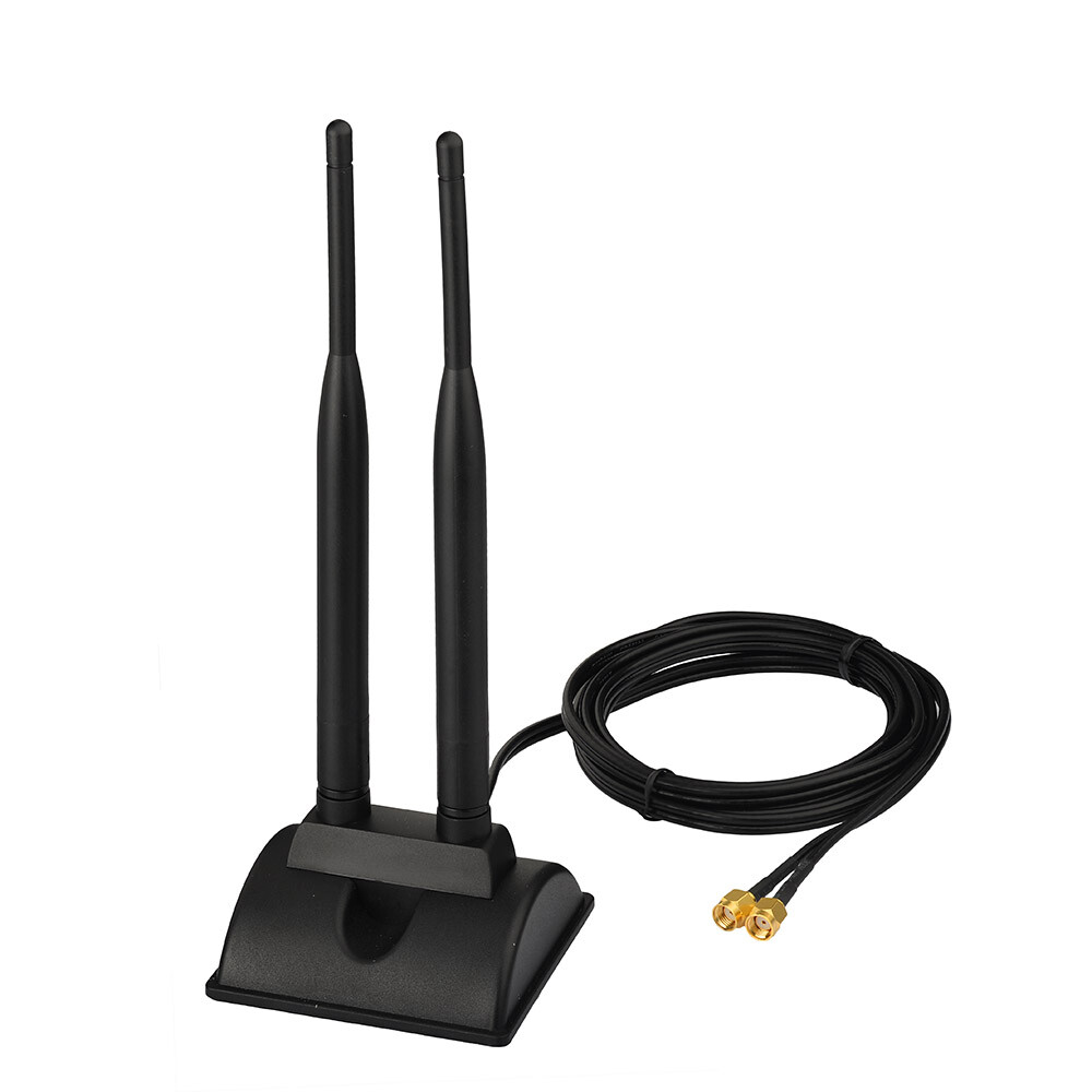 Dual WiFi Antenna 2.4GHz 5GHz Magnetic RP SMA for Wireless Router Mobile Hotspot