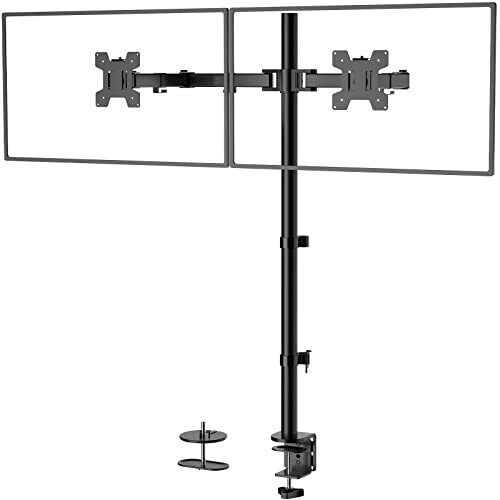 Extra Tall Dual LCD Monitor Fully Adjustable Desk Mount Fits 2 Screens up to ...