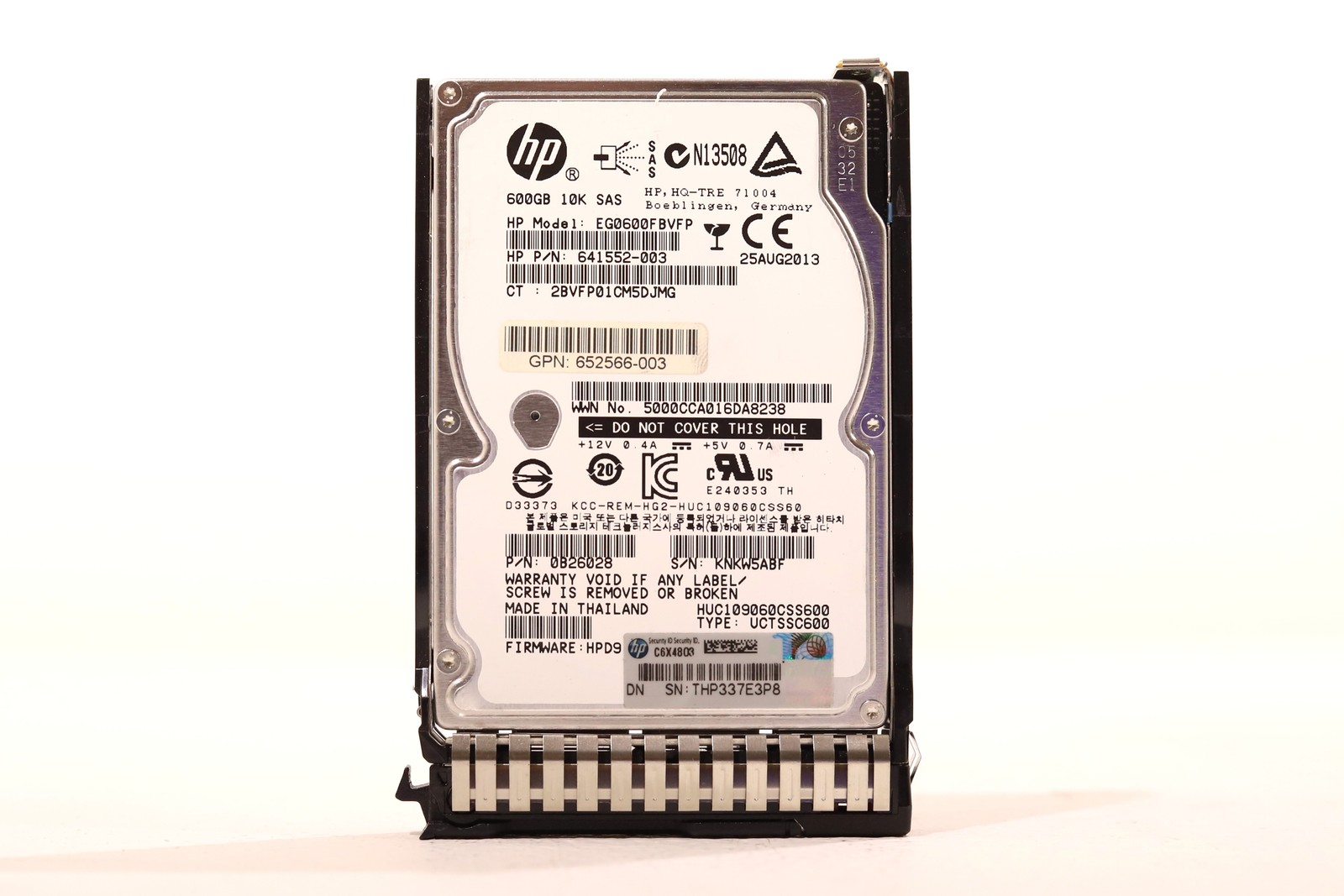 HP EG0600FBVFP 600GB 2.5" 6Gb/s 10K RPM SAS HDD W/Caddy P/N: 652566-003 Tested