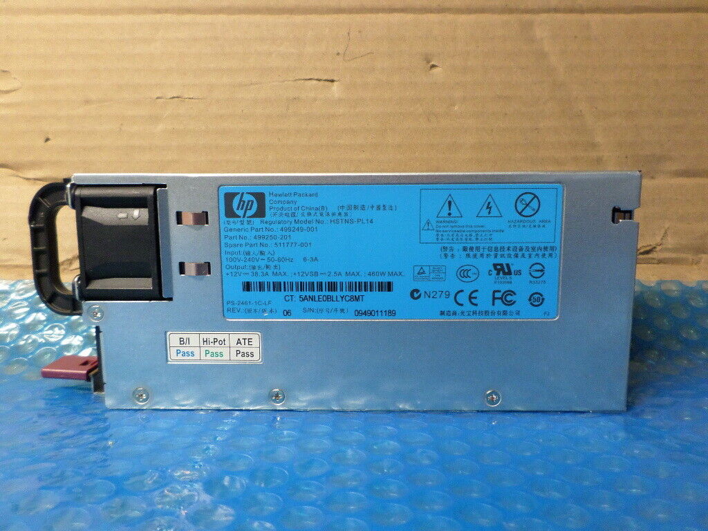 HSTNS-PL14 HP 460W Common Slot Gold Hot Plug Power Supply For Proliant G6 G7 G8