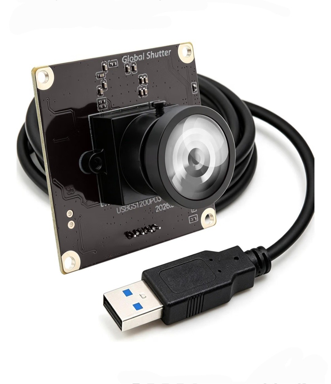 2MP 1080P 90FPS Global Shutter Monochrome USB Camera AR0234 126° Wide Angle
