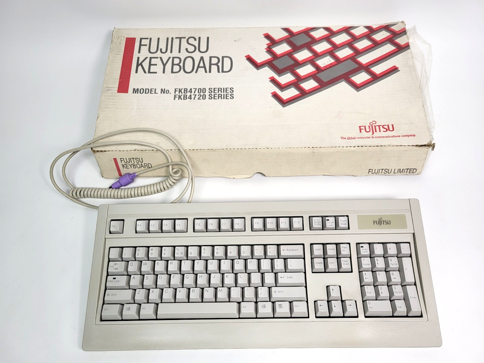 Vintage Fujitsu FKB4725 Keyboard, Peerless Switches, PS/2 with Box