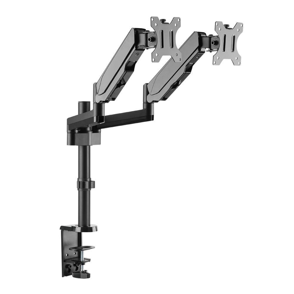 Inland LDT16-C024N Gas Spring Dual Monitor Desk Mount for Monitors 17 - 32 inch