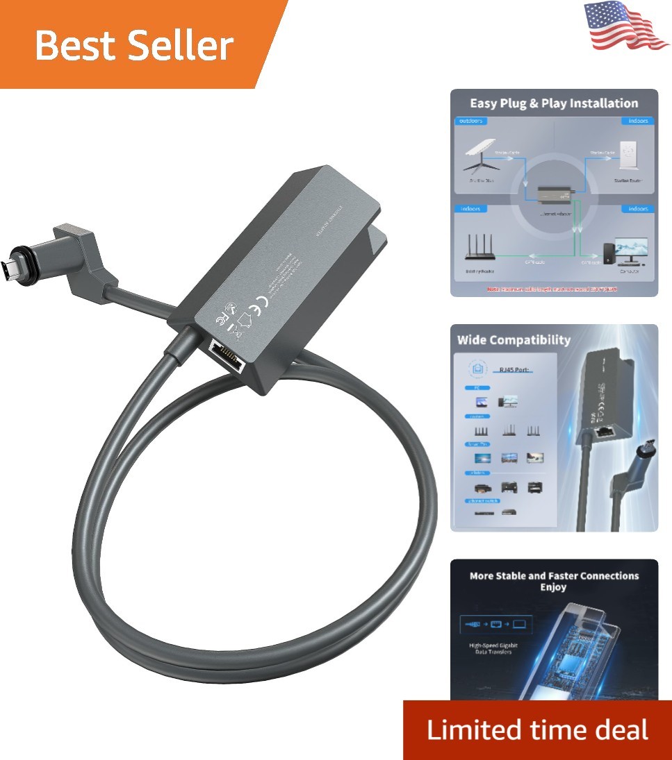 Reliable Starlink Gen 2 Ethernet Adapter - Enhance Streaming & Gaming Experience