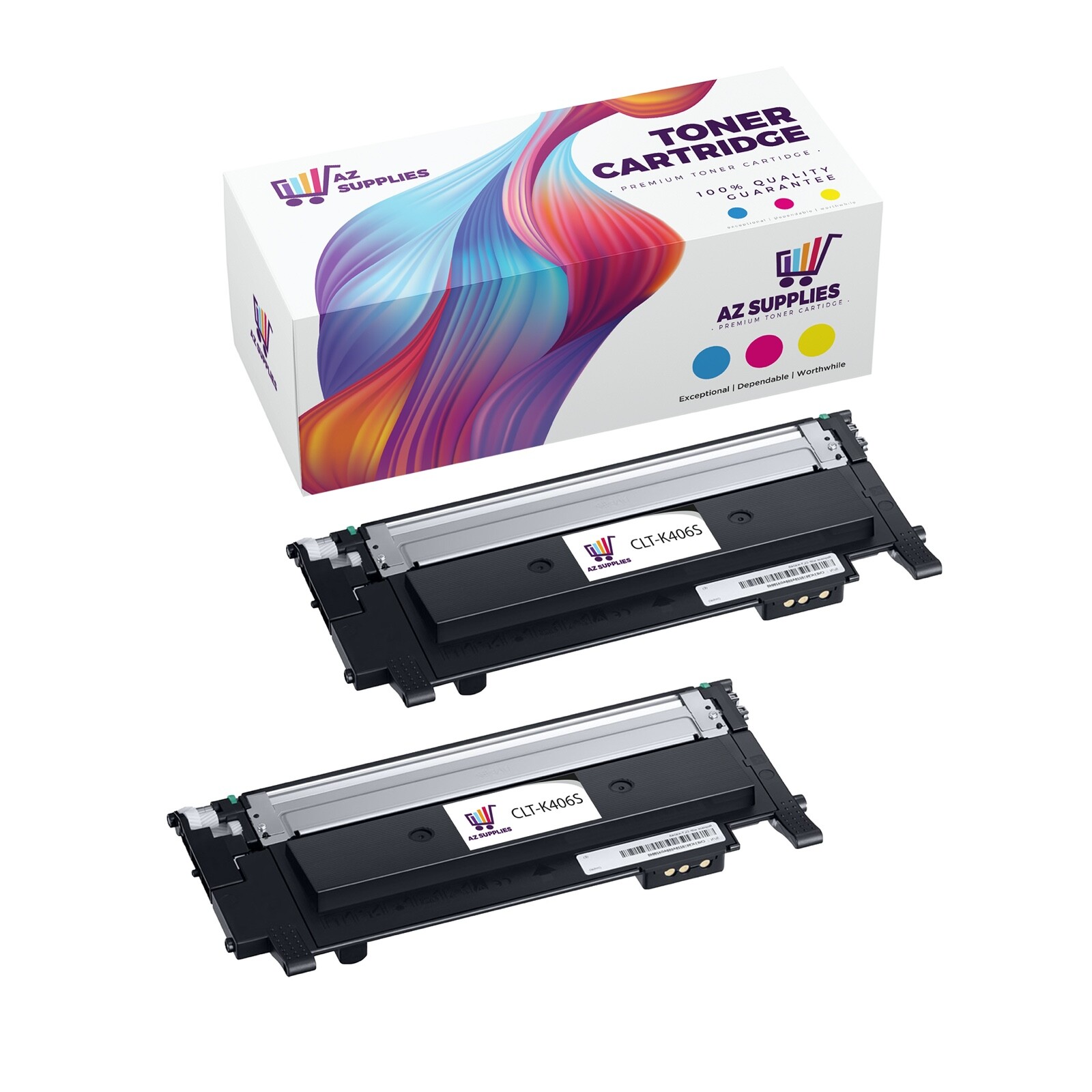 Samsung Compatible Toner Cartridge for CLT-K406S CLP-360-362-363-364 Black 2 PK