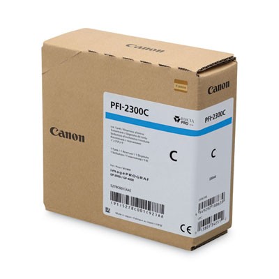 Canon PFI-2300C Original Inkjet Ink Cartridge - Cyan Pack (cnm5278c001aa)