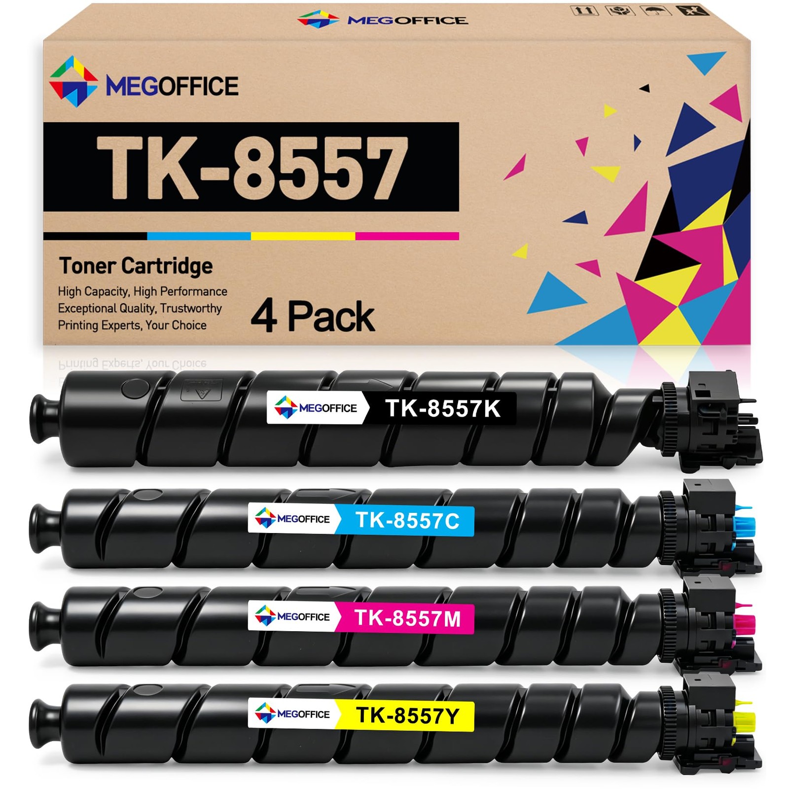MEGOFFICE TK-8557 Toner Cartridge Compatible High Yield, BCMY