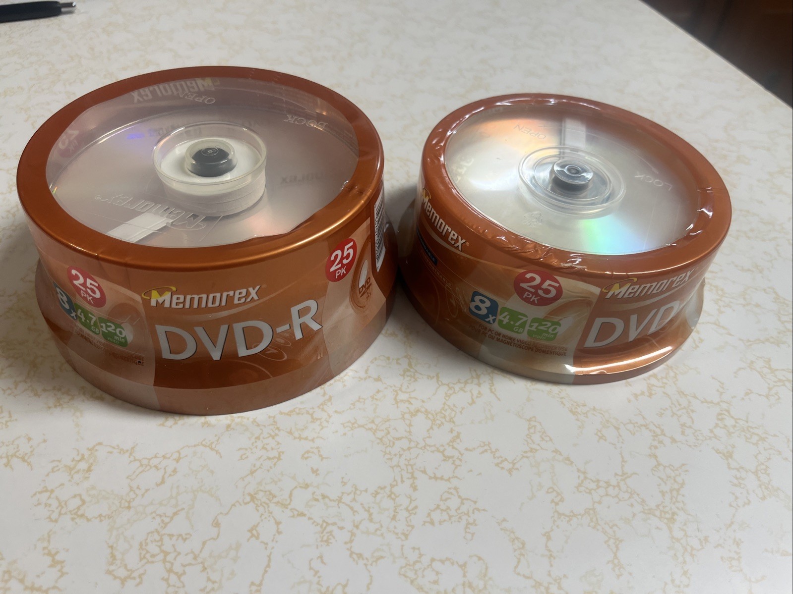 Lot 2 Memorex DVD-R 8x With 4.7GB Compatible Blank Discs 25 Pack -50 Total @2C12