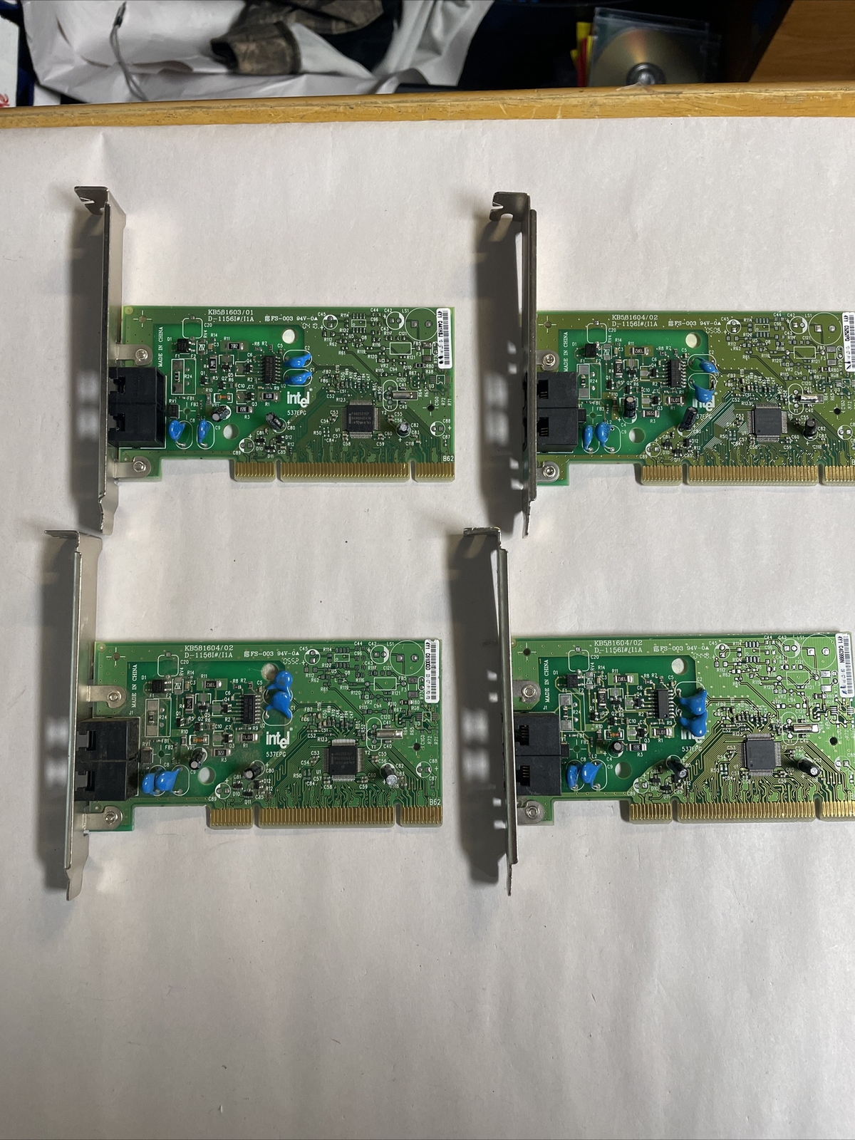 Lot 4 Intel KB581604-02 Fax Modem KB581604-02 Network Card D-1156I @MB68