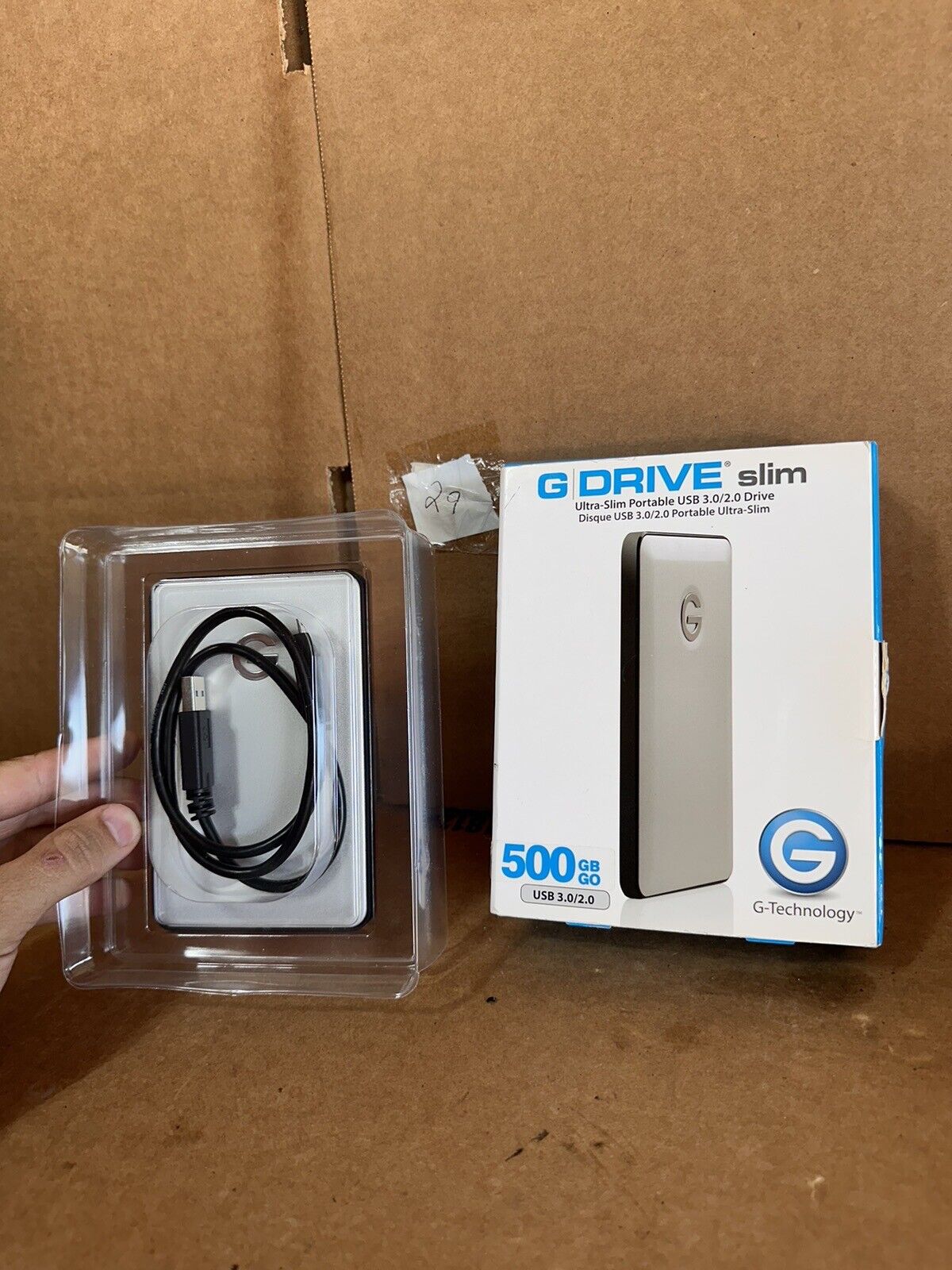G-Technology G-Drive Slim Portable USB 3.0 Drive 500gb w/ original box