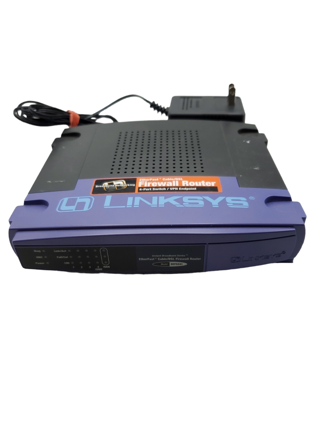 Linksys Broadband. Firewall Router Model: BEFSX41 Ver.2. - TESTED w/ AC ADAPTER