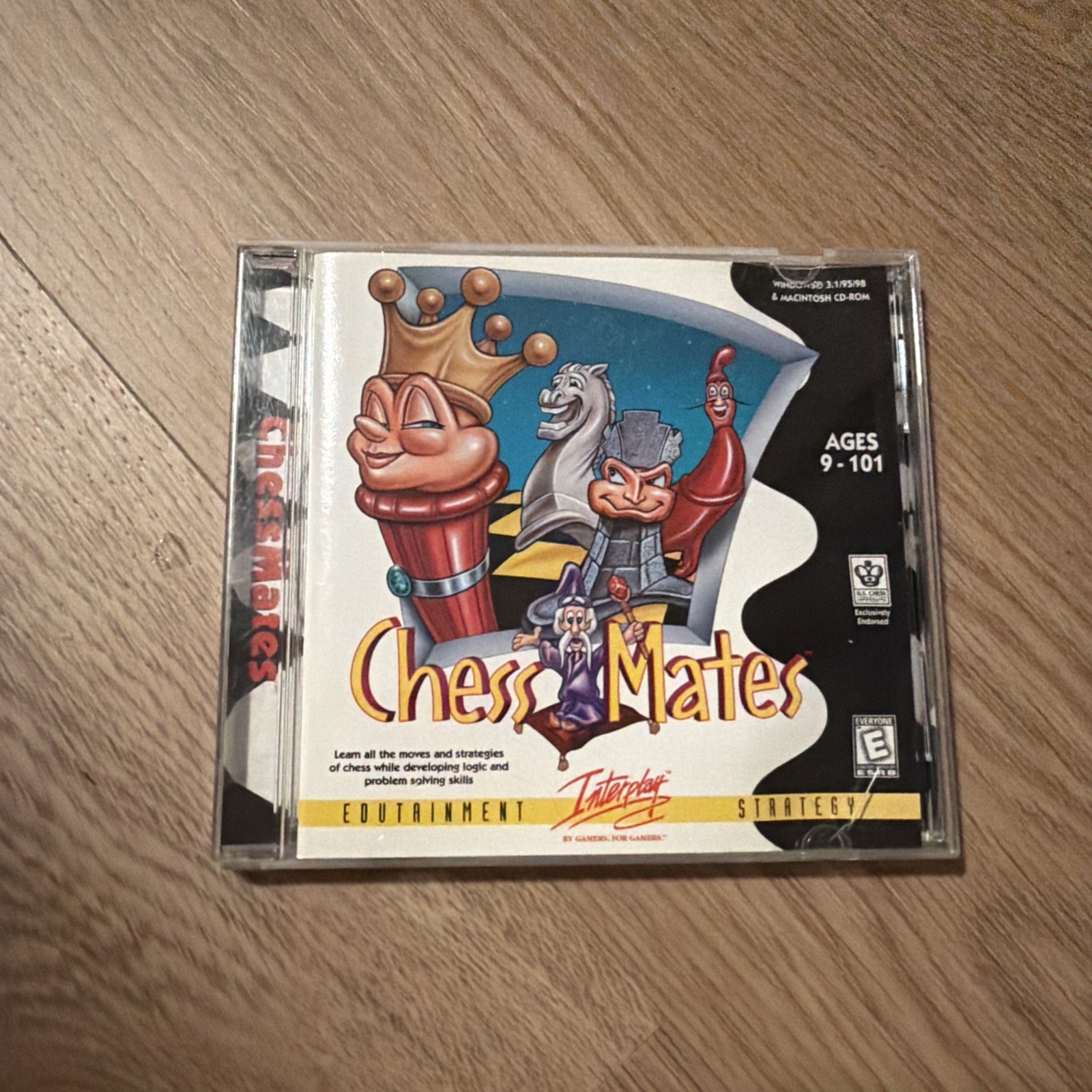 Chess Mates PC CD learn to play strategy computer board game teach young player