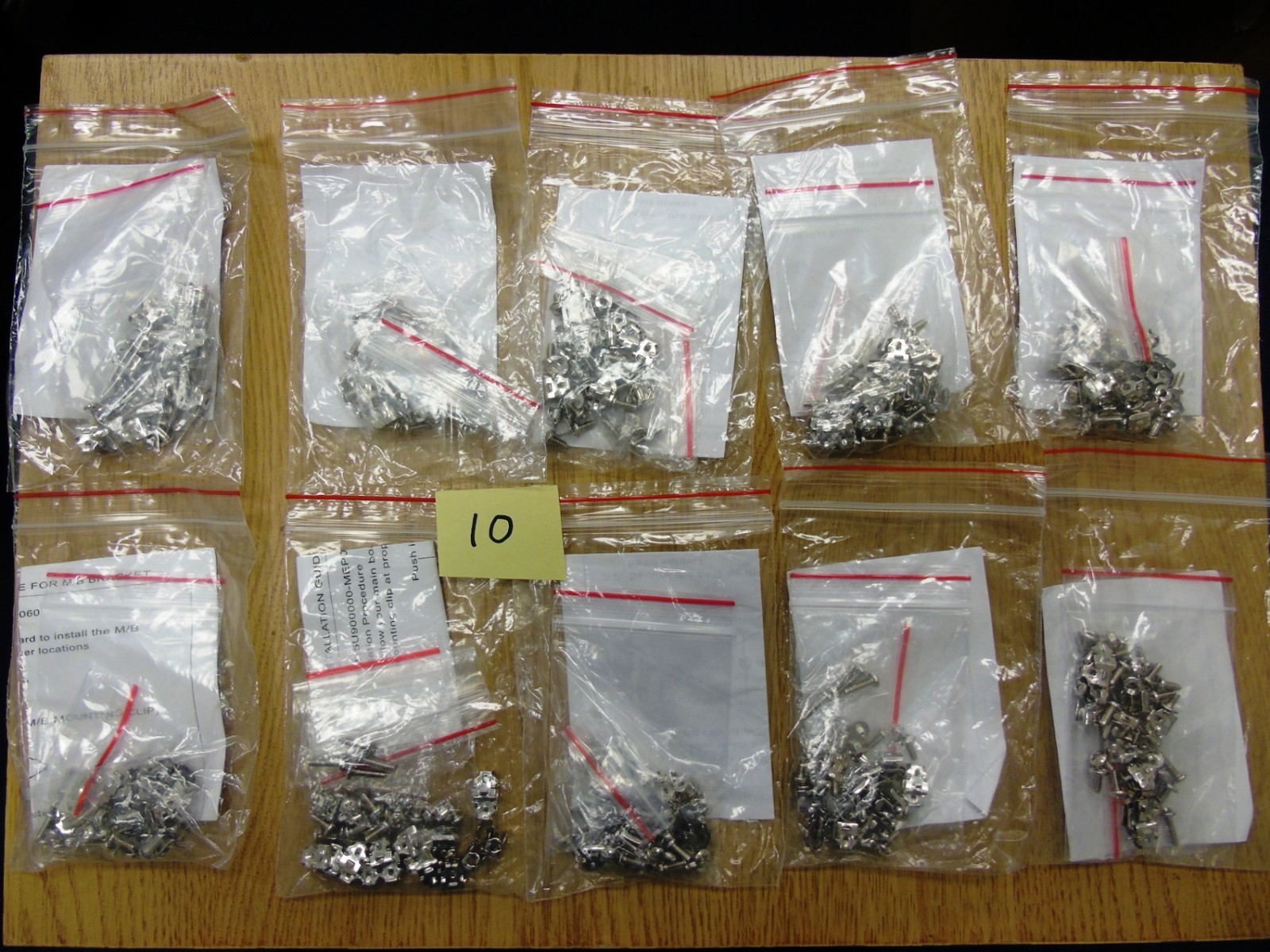 10 Set Lot, Xeon Nacona Server Motherboard Screw Set & Plate Mounting Clips 