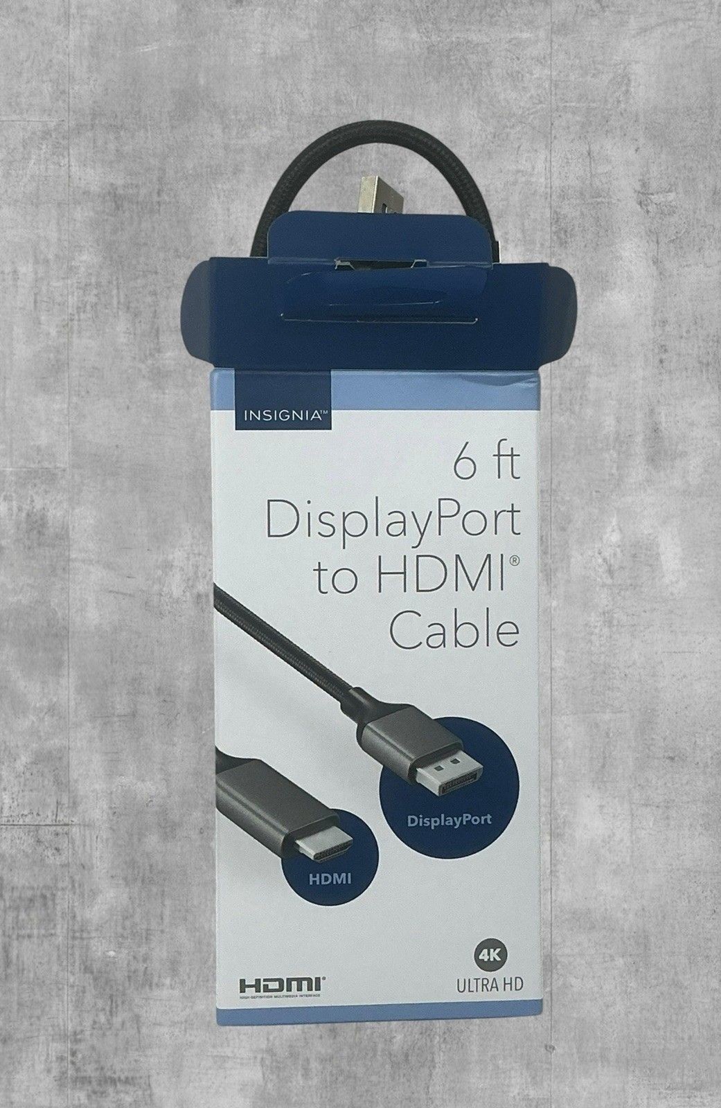 Insignia DisplayPort to Hdmi Cable 6 Ft 4K Ultra HD Black ns-pcdphd626