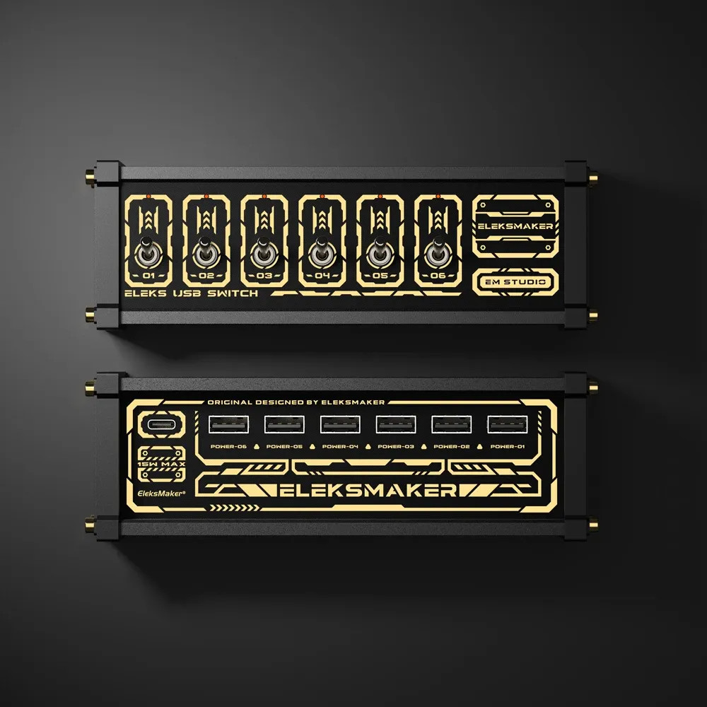 Eleksmaker MK1 ELEKS USB Switch 6 Port USB Hub Vintage Gold-plated