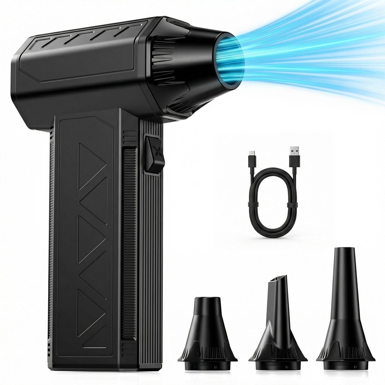 Electric Air Duster 110000RPM, Rechargeable Mini Air Blower with 3 Speed Setting