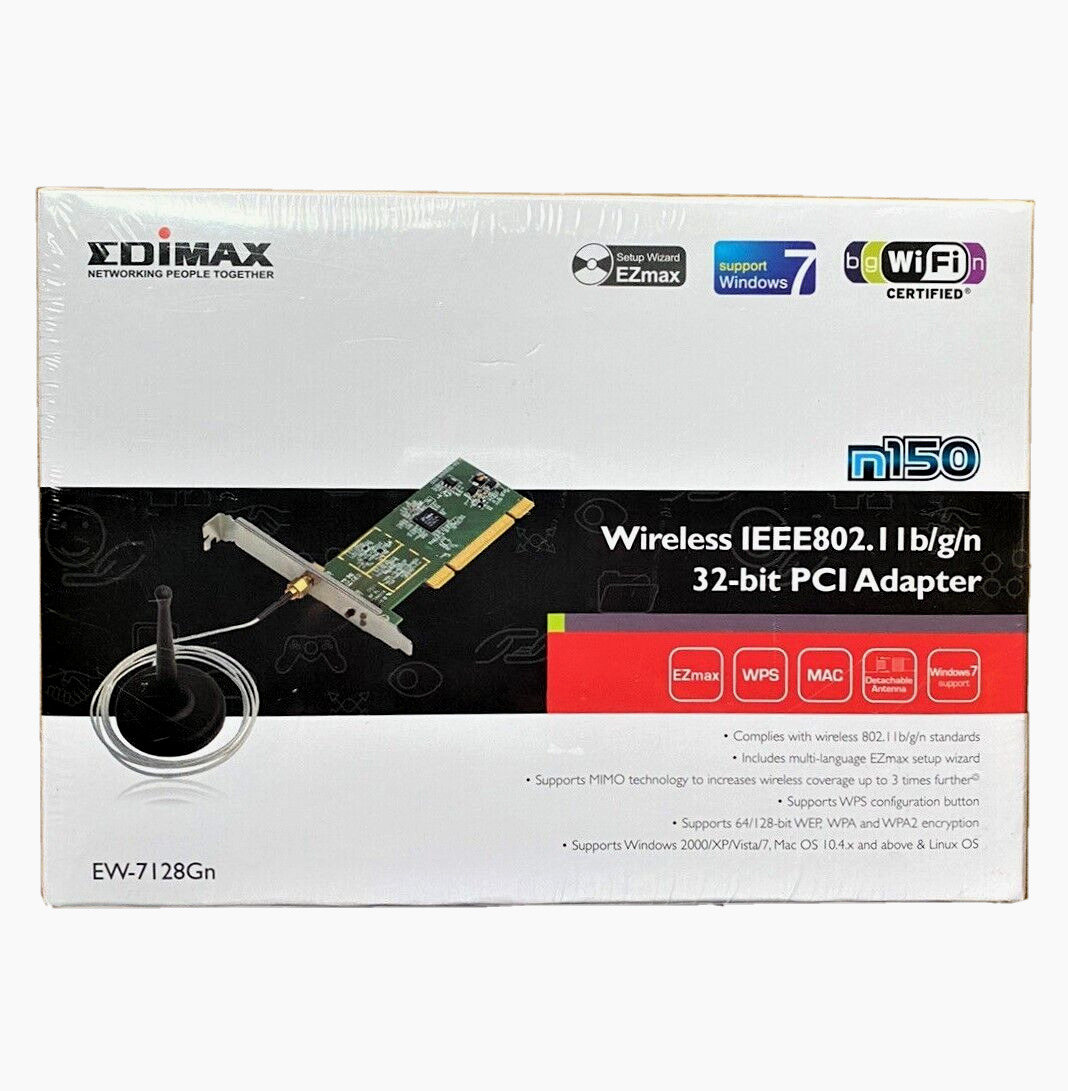 New Sealed Edimax EW-7128Gn Wireless IEEE802. 32 Bit PCI Adapter