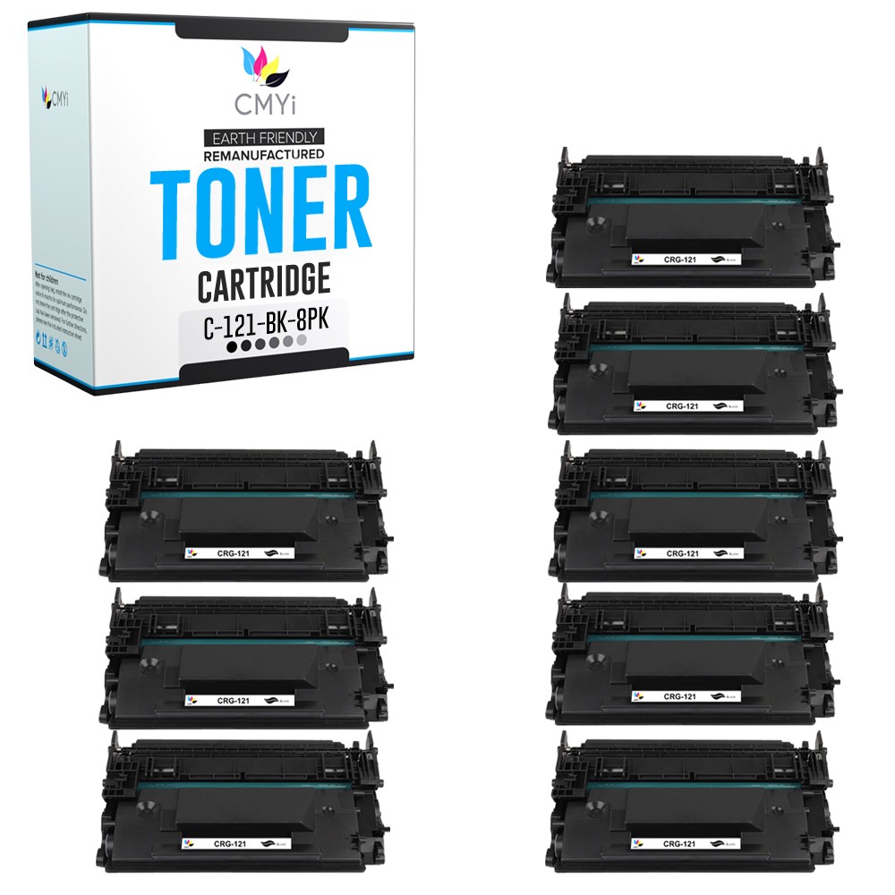 CMYi 8-Pack Replacement 121 Cartridges for Canon imageCLASS D1620 D1650
