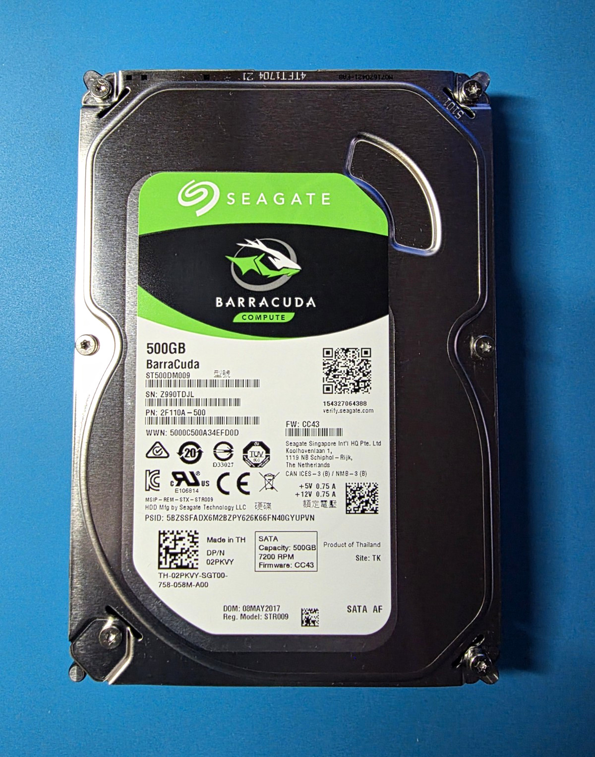 Seagate BarraCuda 500GB 3.5" SATA 7200RPM 64MB Internal HDD