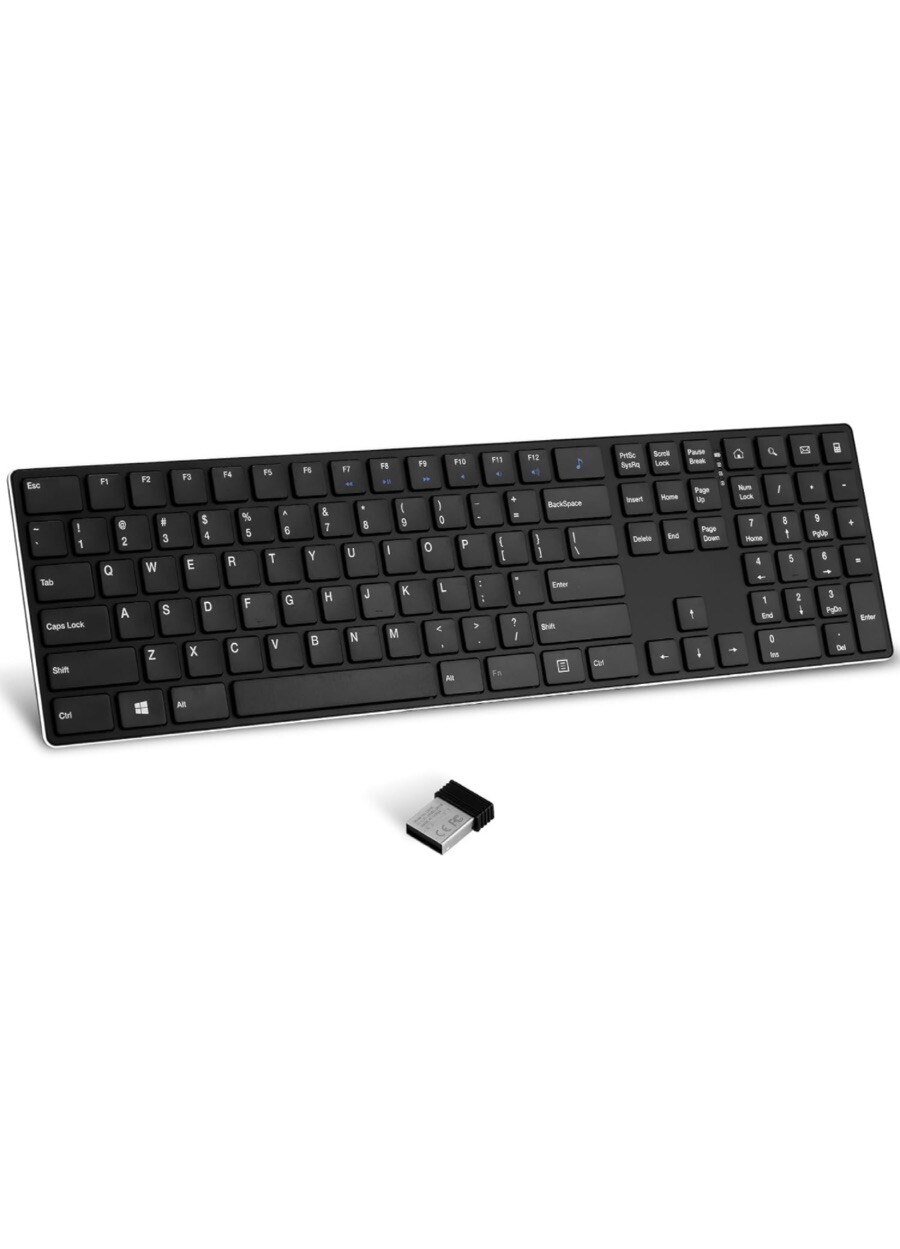 TIETI K01R 2.4G Slim Compact Wireless Keyboard w/ Numeric Keypad