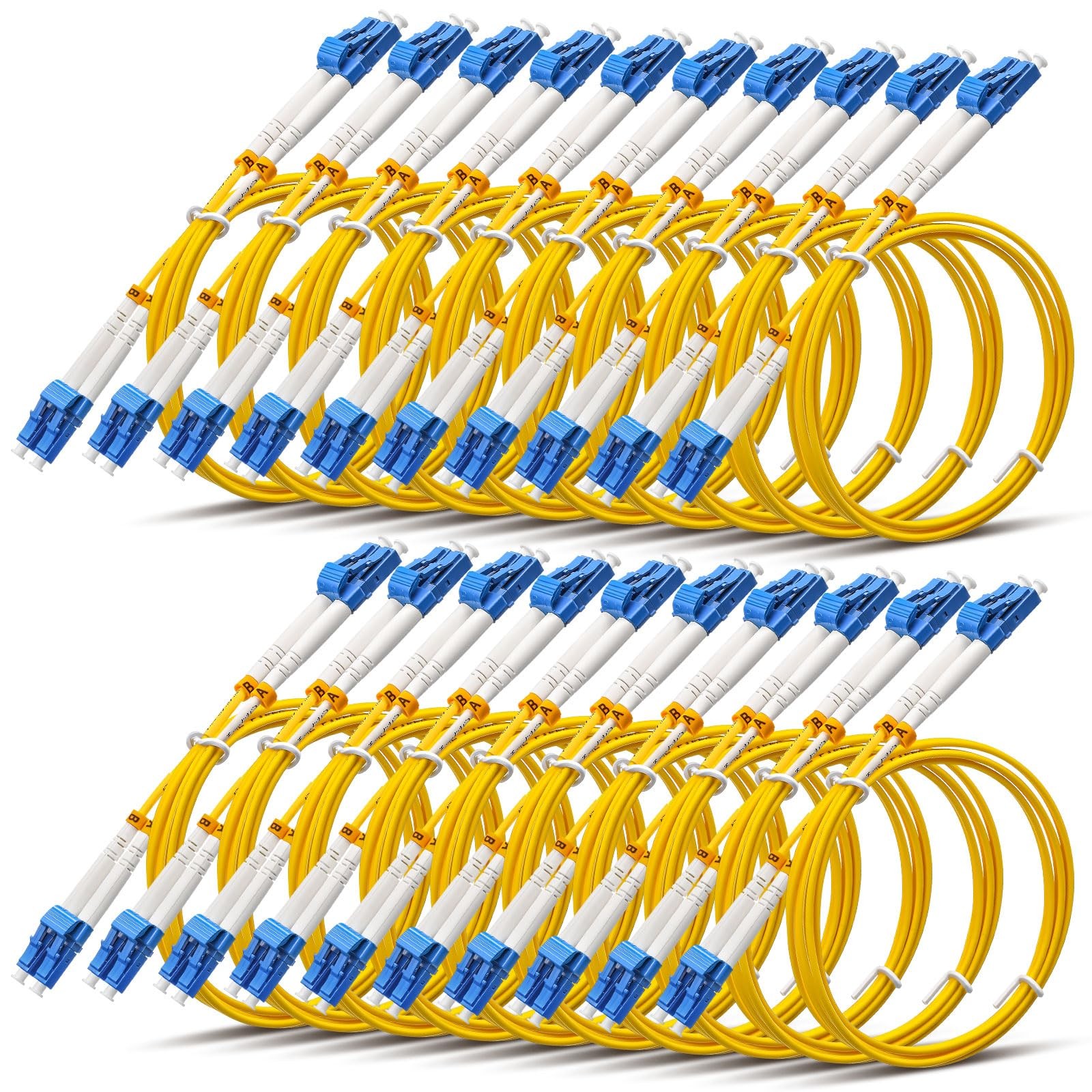 20 PCS LC Fiber Patch Cable 3.28 Ft OS2 Single Mode Optic Duplex 10GB LSZH SMF